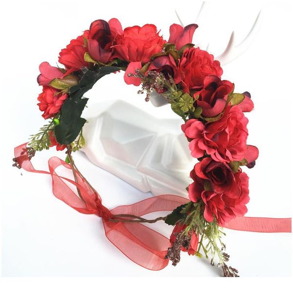 

women flower crown floral headband head band festival garlands women girls hair accessories bride wedding flowe qyllmk