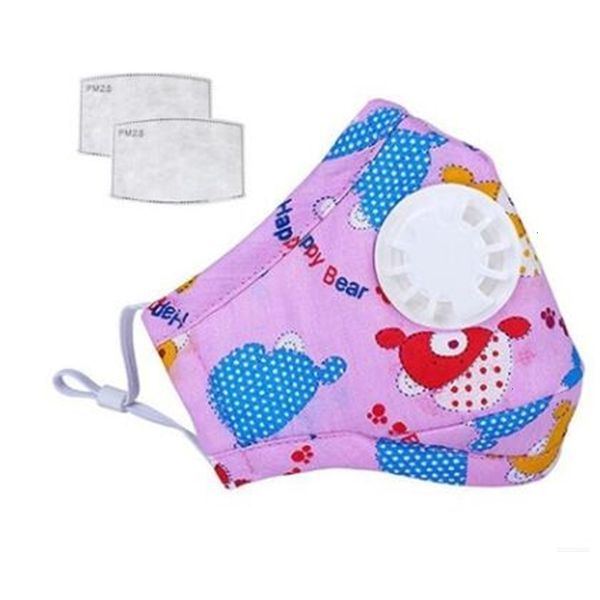 

cotton cartoon kid's children's mouth print cover pm2.5 with 2psc filter anti haze breathing valve mask designer masks l pf9dm
