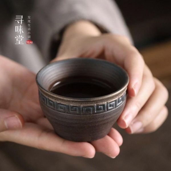 

чашка чая ручной работы кунг-фу позолоченные древние ранние керамические маленькие грубые гончарные чайные чайные набор японского стиля горя