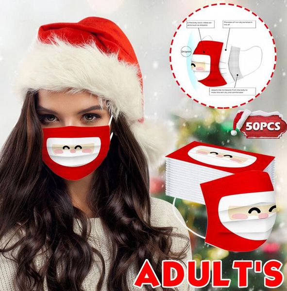 

10 style designer christmas cartoon print face masks melt-blown disposable mask dustproof prevention of influenza face mouth masks
