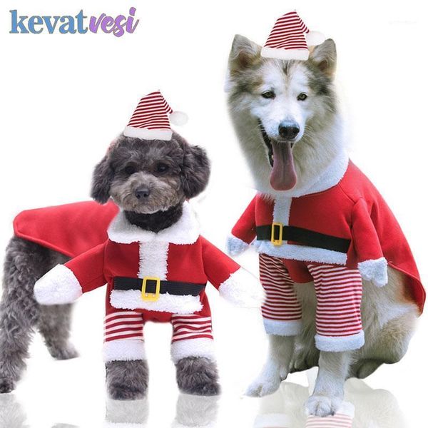 

dog apparel pet cat christmas clothes warm coat hoodies santa claus costume winter jacket small large decoration costume1