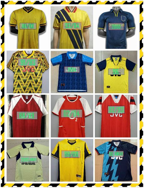 

arsen 7 pires 10 bergkamp 14 henry 9 reyes 2002 2003 retro soccer jersey classic commemorate vintage 04 05 football shirt, Black;yellow