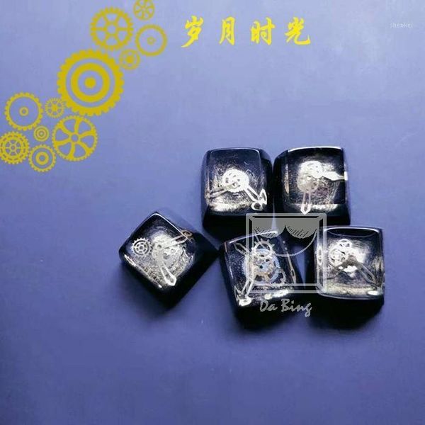 

1pc hand made resin key cap mechanical keyboard backlit gear pointer resin key cap height support sa oem cherry profile1