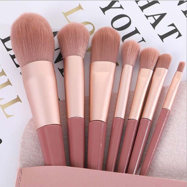 

7pcs/set makeup brushes set face eye lip powder eyeshadow eyebrow make up brushes cosmetic tool bag wallet