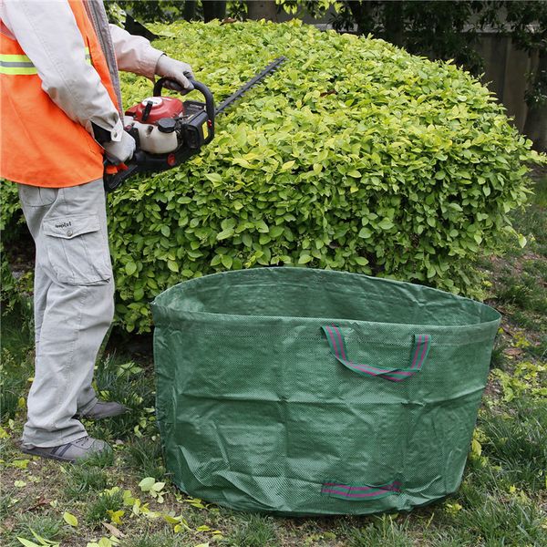 

63 gallon home garden bag reusable lawn leaf bags heavy duty gardening clippings waste bags storage bag capacity kimter-c140fz