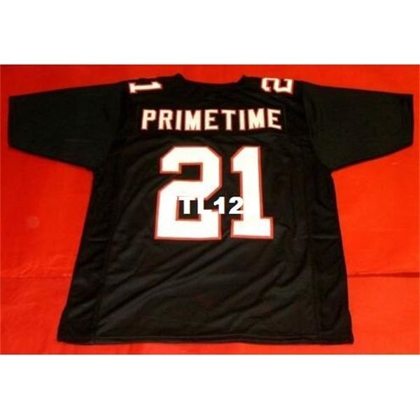 

121 custom #21 deion sanders college jersey size s-4xl or custom any name or number jersey, Black