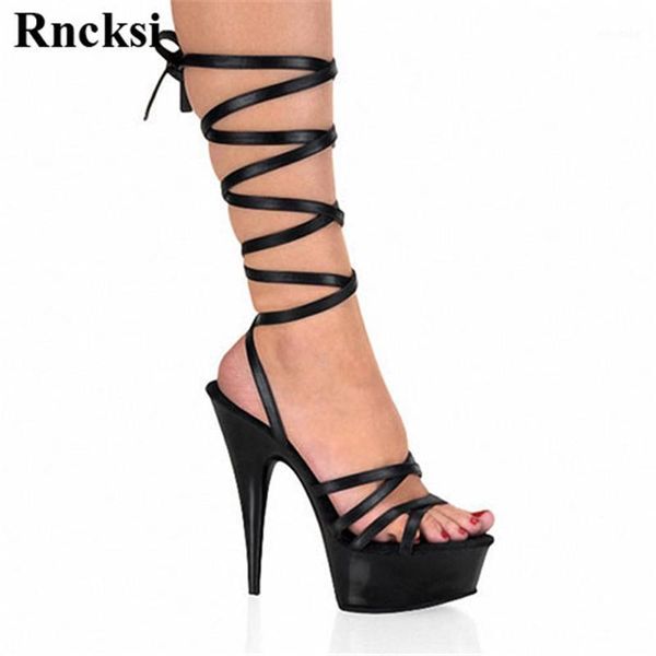 

rncksi shoes fashion women's open toe platform sandals classic 15cm stiletto with platform black dance shoes1
