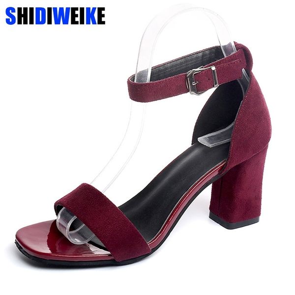 

2020 ankle strap heels women sandals summer shoes women open toe chunky high heels party dress sandals big size 40 y200623, Black