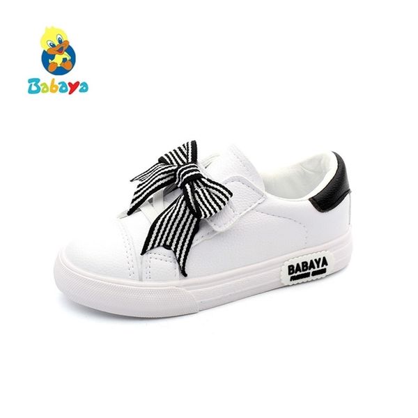 

babaya kid children bow-knot spring new princess fashion casual shoes girls sneakers y201028, Black