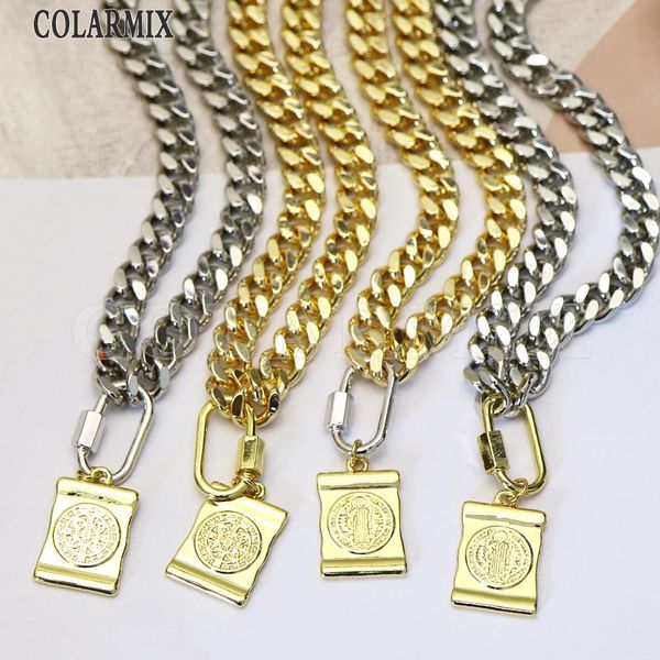 

5pcs san benito necklace 8mm wide thick chain necklace religion jewelry mix colors 9684, Silver