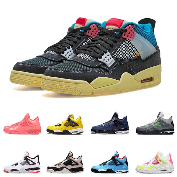 

2021 basketball shoes 4 4s jumpman white sail pine green union black travis red metallic sports sneakers designers size 36-47