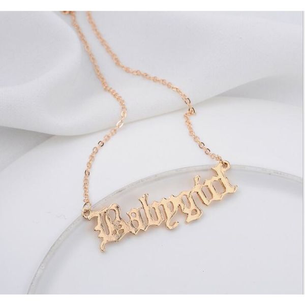 

factoryyzelpendant dhl handmade dainty necklace letter babygirl charm gold plated chain gothic personalized jewelry gift nw and wom