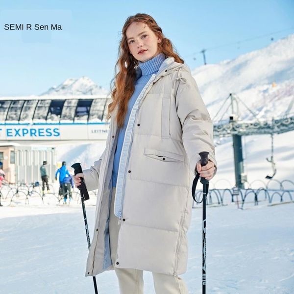 

duck semir jacket casual winter coats outerwear 2019 warm long brand light ultra thin female women down uktht, Black