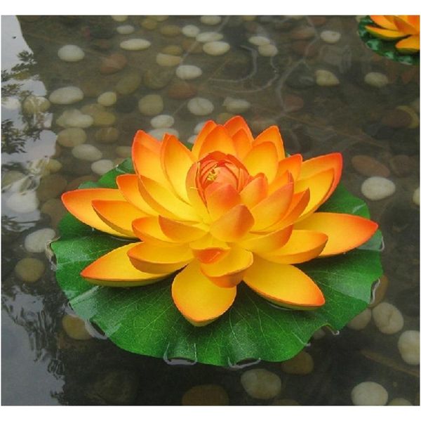

10cm real touch artificial lotus foam flowers white water lily floating pool plants for wedding gard jllnbz xmh_home