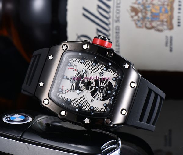 

2020 new luxury mens watch quartz chronograph swiss mens wristwatch iced out hip hop rubber strap sport men watch male, Slivery;brown