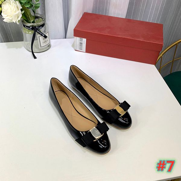 

woman dress shoes designer genuine soft leather ladies bow shoes luxury letter classic woman patent leather flat boat shoes size 35-41, Black