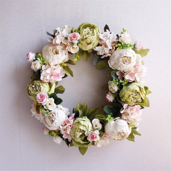 

4 colors flower wreath delicate simulation wreathes autumn door decorations garland for thanksgiving day wedding chirtsmas party