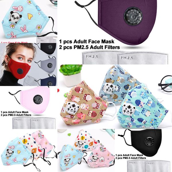 

with mask anti-dust hefsreusable filter washable masks pm2.5 2 face valve protective cotton children kid wzg5 xjoia