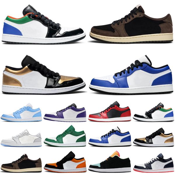 

wholesale jumpman 1 1s low men women basketball shoes court purple unc pine green game royal mens womens trainers sports sneakers
