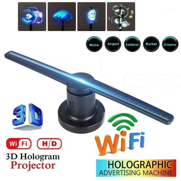

3d led wifi holographic projector display fan hologram advertising player1