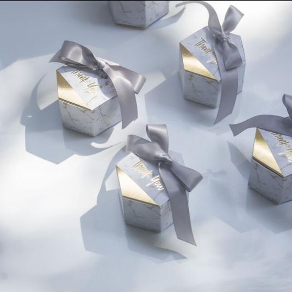 

gift wrap 100pcs/lot creative white marble paper candy box bags with ribbon wedding favors gifts for guests decoration1