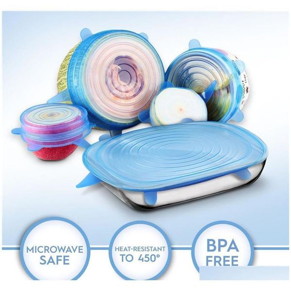 

6pcs/set universal sile suction lid-bowl pan cooking pot lid-sil stretch lids sile fruit cover pan spill jllwiz bdesybag