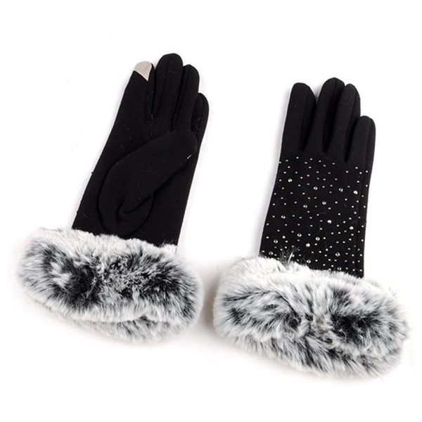 

new fashion women winter gloves touchscreen cute warm mitts full finger mittens women outdoor sport femal jllzrb, Black