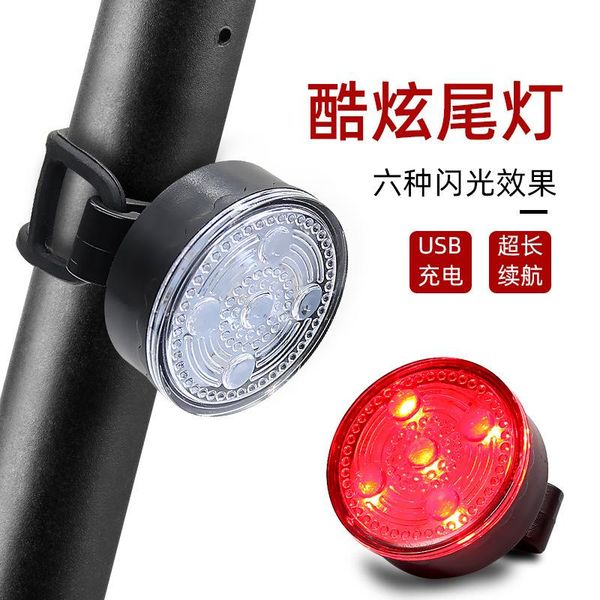 

bike lights bicycle light usb charging monochrome red white night riding led warning taillight cycling fitting equipment