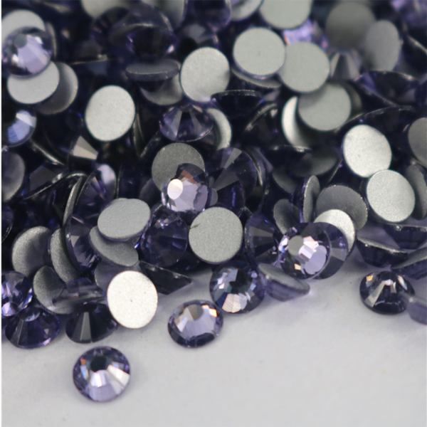 

violet ss3-ss30 glass crystal flatback non fix strass glue on fabric garment rhinestone nail art stone