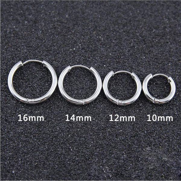 

hoop & huggie 1pair european 10/12/14/16mm small circle earrings for men women alloy earring couple jewelry pendientes mujer e0326, Golden;silver