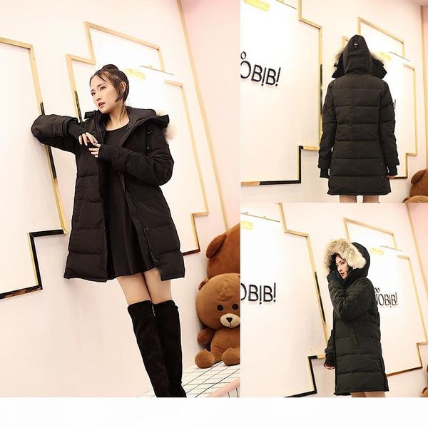

famous winter fashion parkas winter female down canada jacket women clothing coat color overcoat women jacket parka, Black