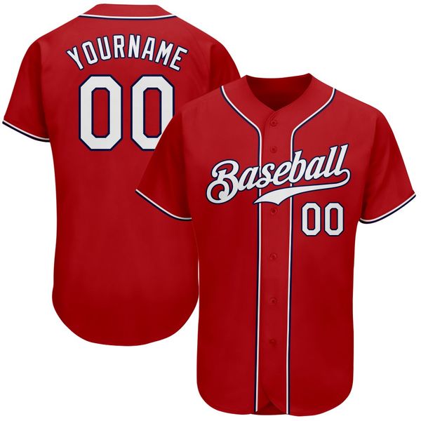 

custom red white-navy-002 authentic baseball jersey, Blue;black