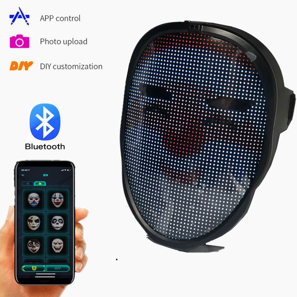 

bluetooth diy p animation glowing face mask app control luminous mask smart led face-changing light-emitting party mask christmas gift