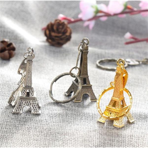 

small exquisite pendant gift paris eiffel retro tower keychain, Silver