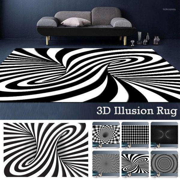 

3d three-dimensional geometric illusion vortex illusion carpet non-slip bathroom living room floor mat door mat home decoration1