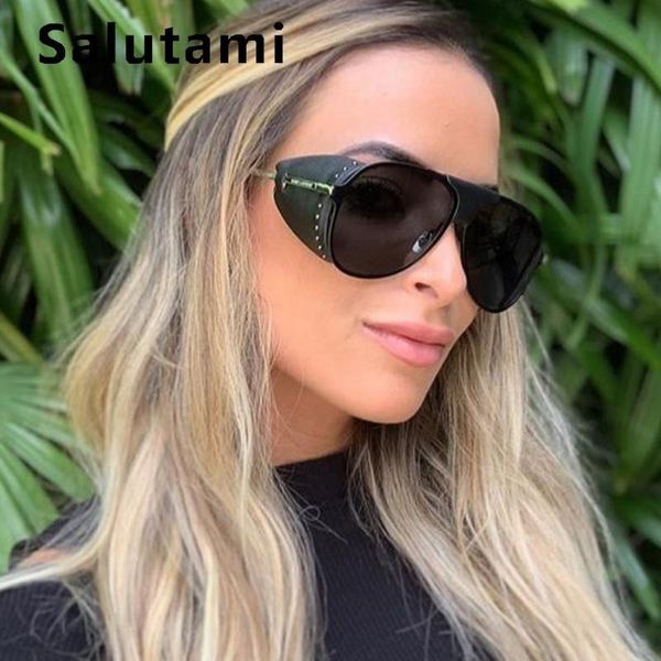 

polarized steampunk black pu leather frame sunglasses for men vintage thick round punk sun glasses women eyewear, White;black