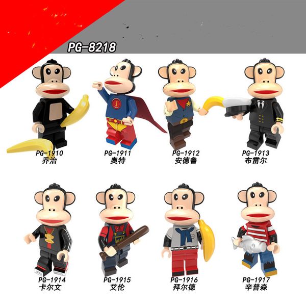 

original anime series big mouth assembled minifigure monkey block bag action figure toy for kid & adult