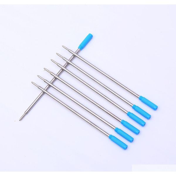 

8pcs/lot 11.6cm metal ballpoint pen refill small cartridge pen rod core for crystal pen black blue refill ink yxshi, Blue;orange