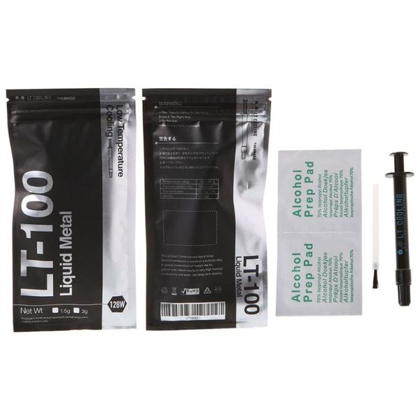 

lt-100 liquid metal thermal conductive paste grease for cpu gpu cooling liquid ultra 128w/ 1.5g 3g compound grease for cooling