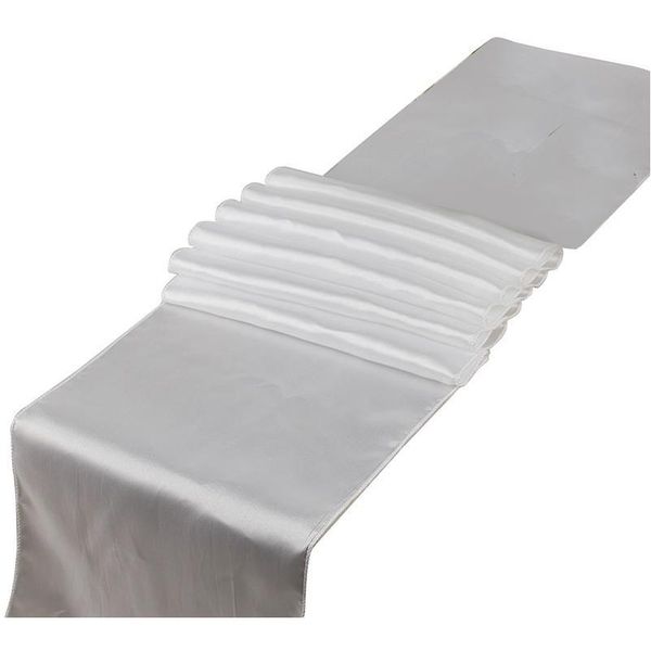 

1pcs solid color satin table runner sashes table cover for home wedding banquet festival party catering l table de qylazp
