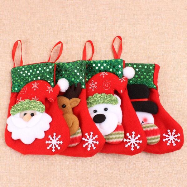 

6jh9gift hanging socks cute candy fedex mini bag snowman santa claus deer bear stocking for christmas tree decor pendant lx3