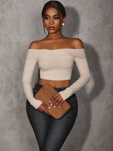 

sxy off shoulder crop slim tee w4ya#, White
