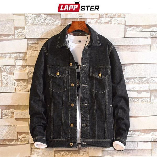 

lappster black streetwear jeans jackets 2020 men hip hop harajuku bomber jacket denim jacket korean fashions casual windbreaker1, Black;brown