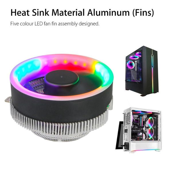 

5 colors led heat dissipation fan low noise hydraulic bearing cpu radiating fan