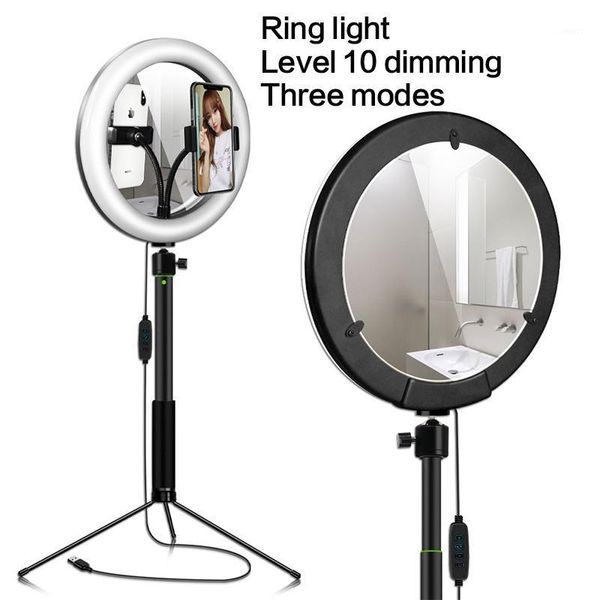 

led ring light with tripod stand with makeup mirror ring lamp selfie stick studio pgraphy lights for video live youtube1