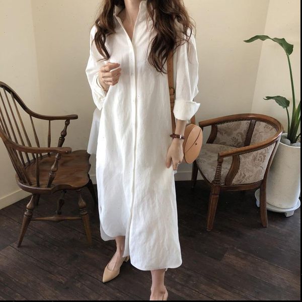 

blouses white loose new womens all match good quality spring new womens large size loose long cotton linen blouse