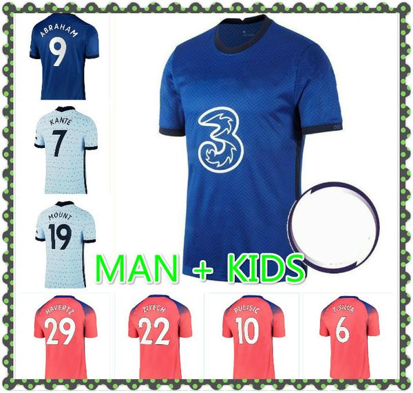 

20/21 pulisic abraham lampard kante odoi willan giroud home soccer jersey 2021 away mount camiseta de футбольная рубашка мужчины kids kit, Black;yellow