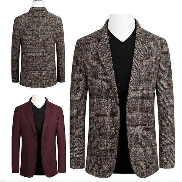 

men woolen blazer multiple styles men's single-breasted suit coats male business casual plaid blazers male outwear, White;black