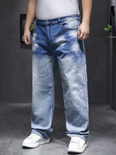 

men raw wash baggy jeans n4mi#, Blue