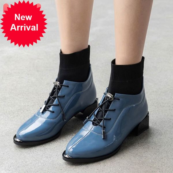 

size 34-43 women ankle leather shredder woman shoes wear thick heels cool autumn boots short, Black